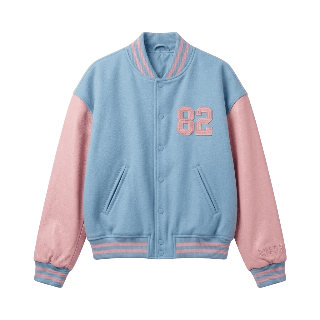 Blue and Pink Varsity Jacket