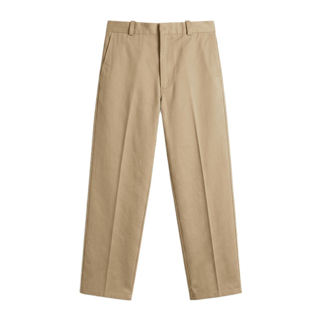 Beige Cotton Twill Chino Pants