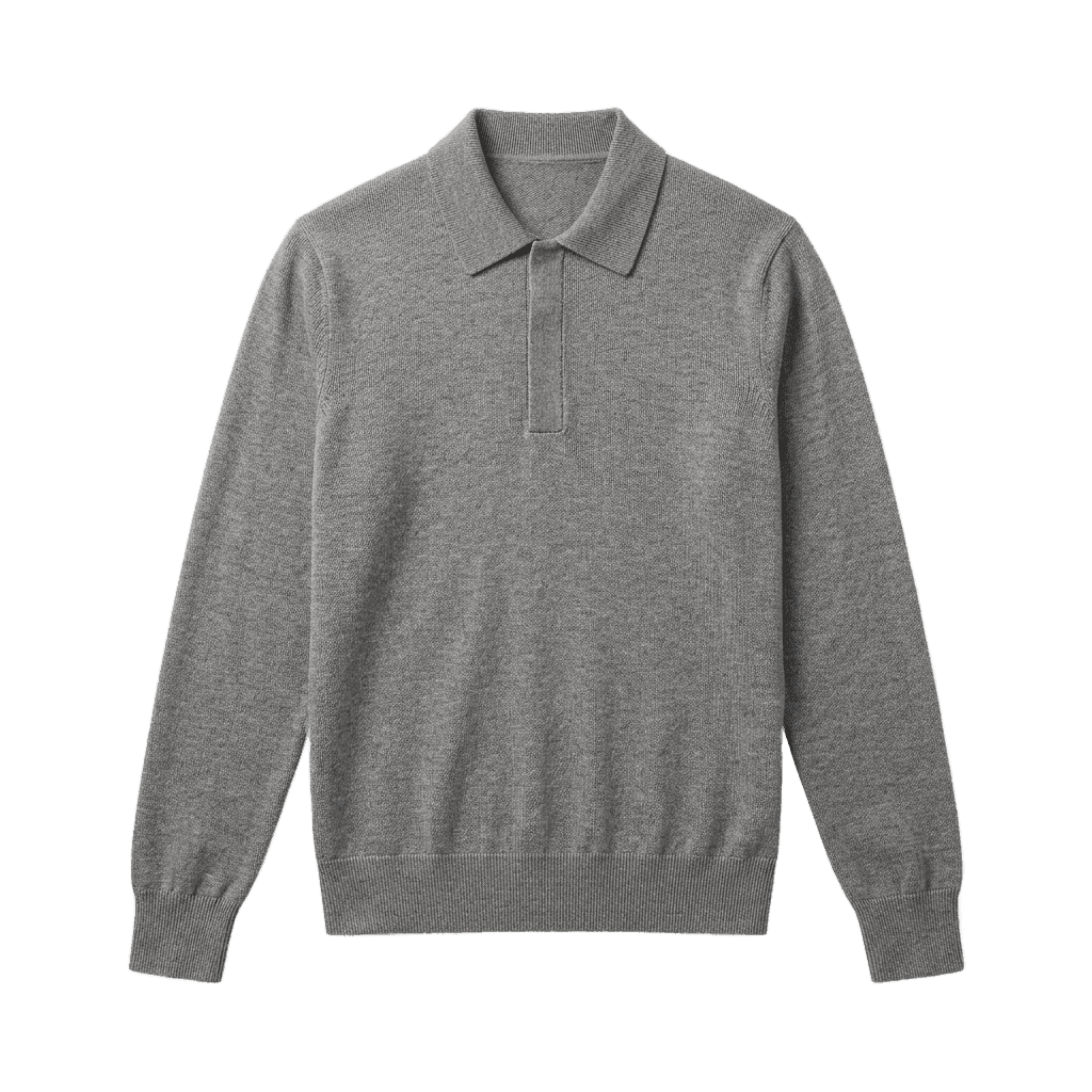 Grey Knit Polo