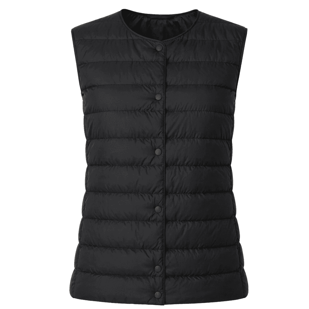 Black sleek quilted vest