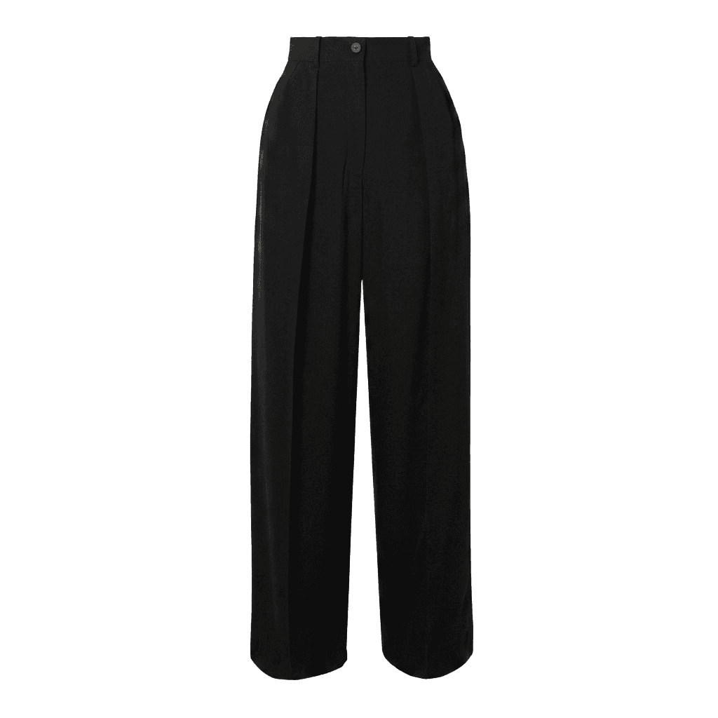 Black High-Waist Wide-Leg Trousers