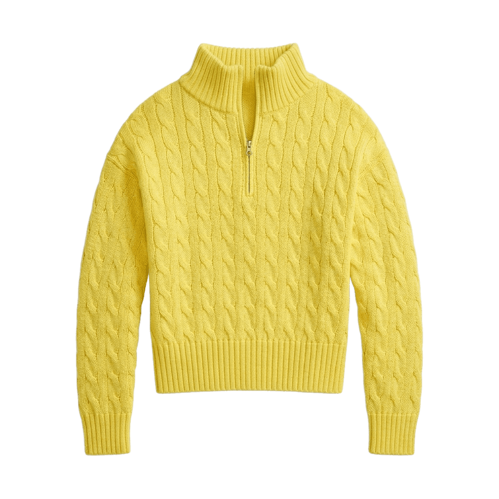 Lemon Yellow Cable Knit Sweater