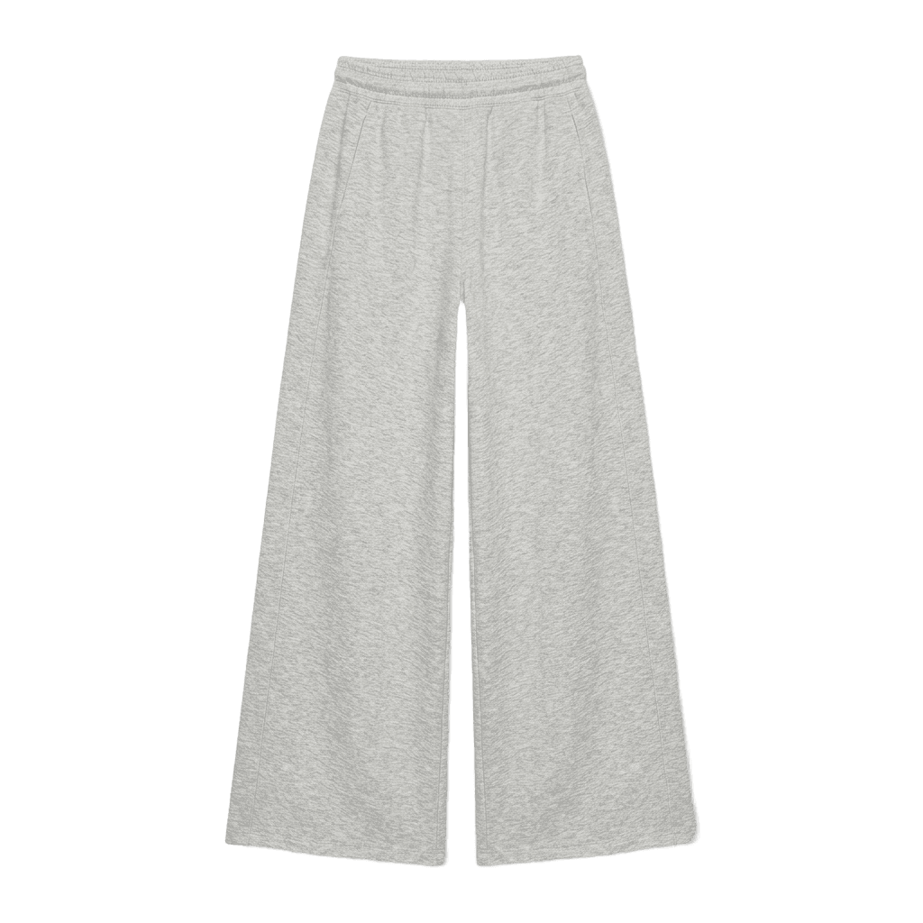 Wide-Leg Heather Grey Sweatpants