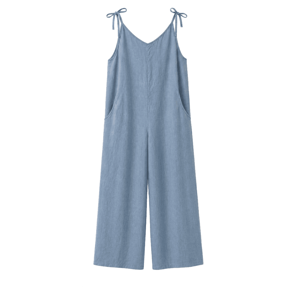 Linen-Rich Tie Detail Jumpsuit