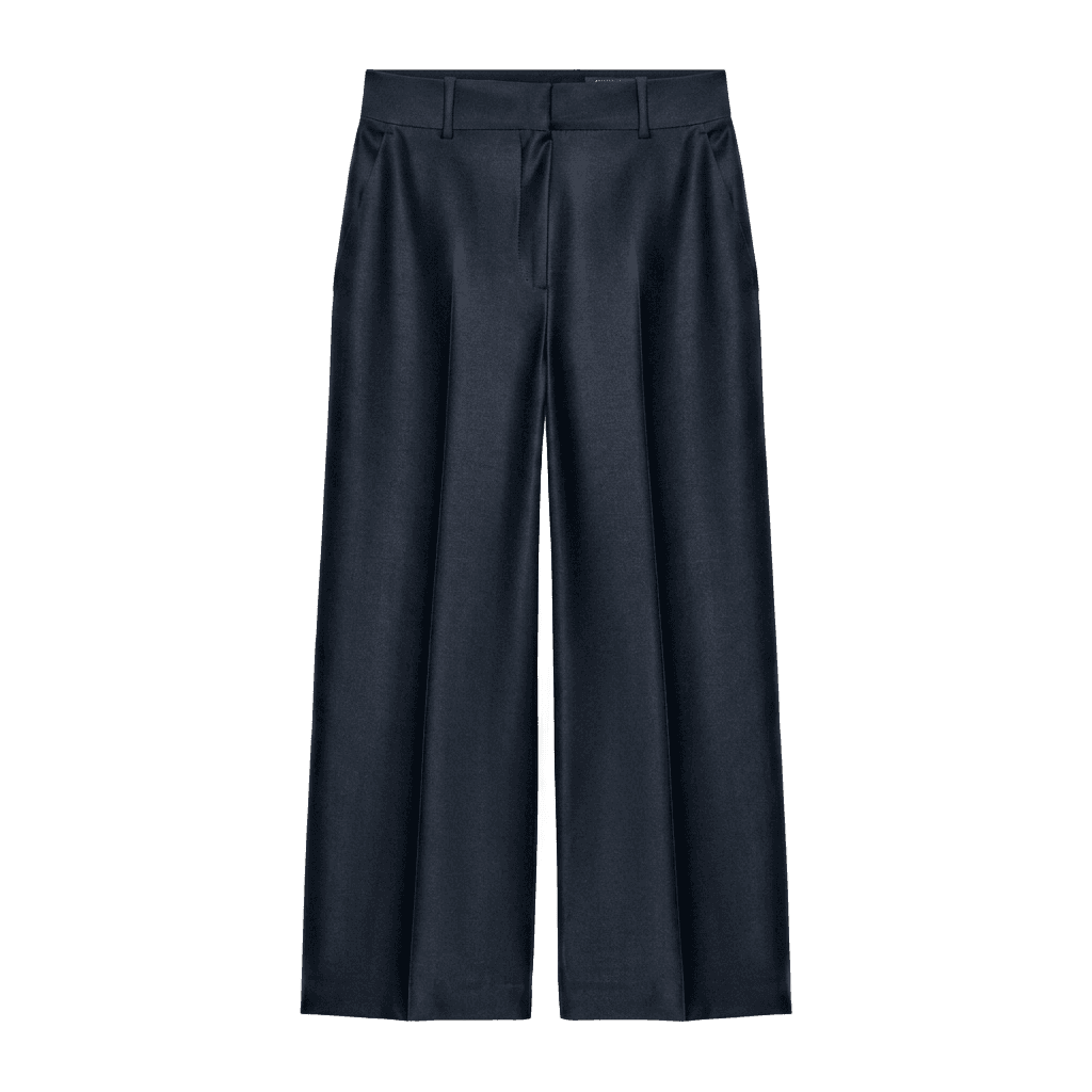 Navy Wide Leg Trousers