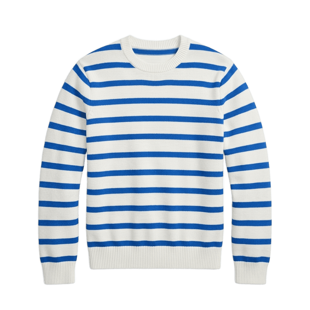 White and Blue Striped Sweater