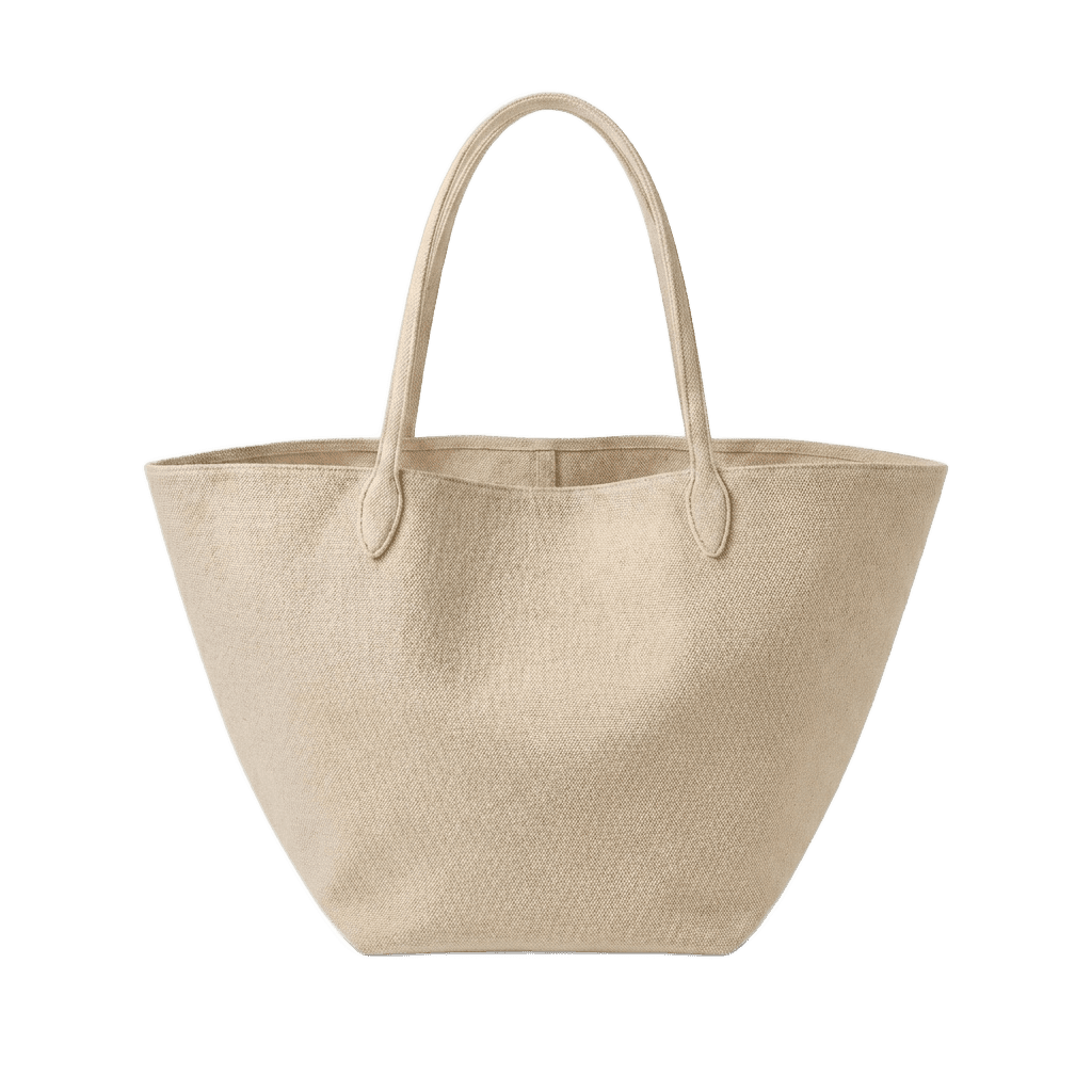 Canvas Basket Tote Bag