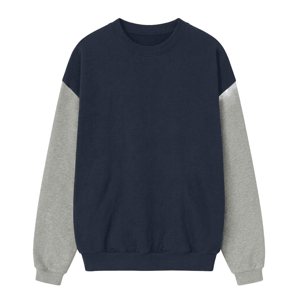 Color-block Crewneck Sweatshirt (navy with grey sleeves)