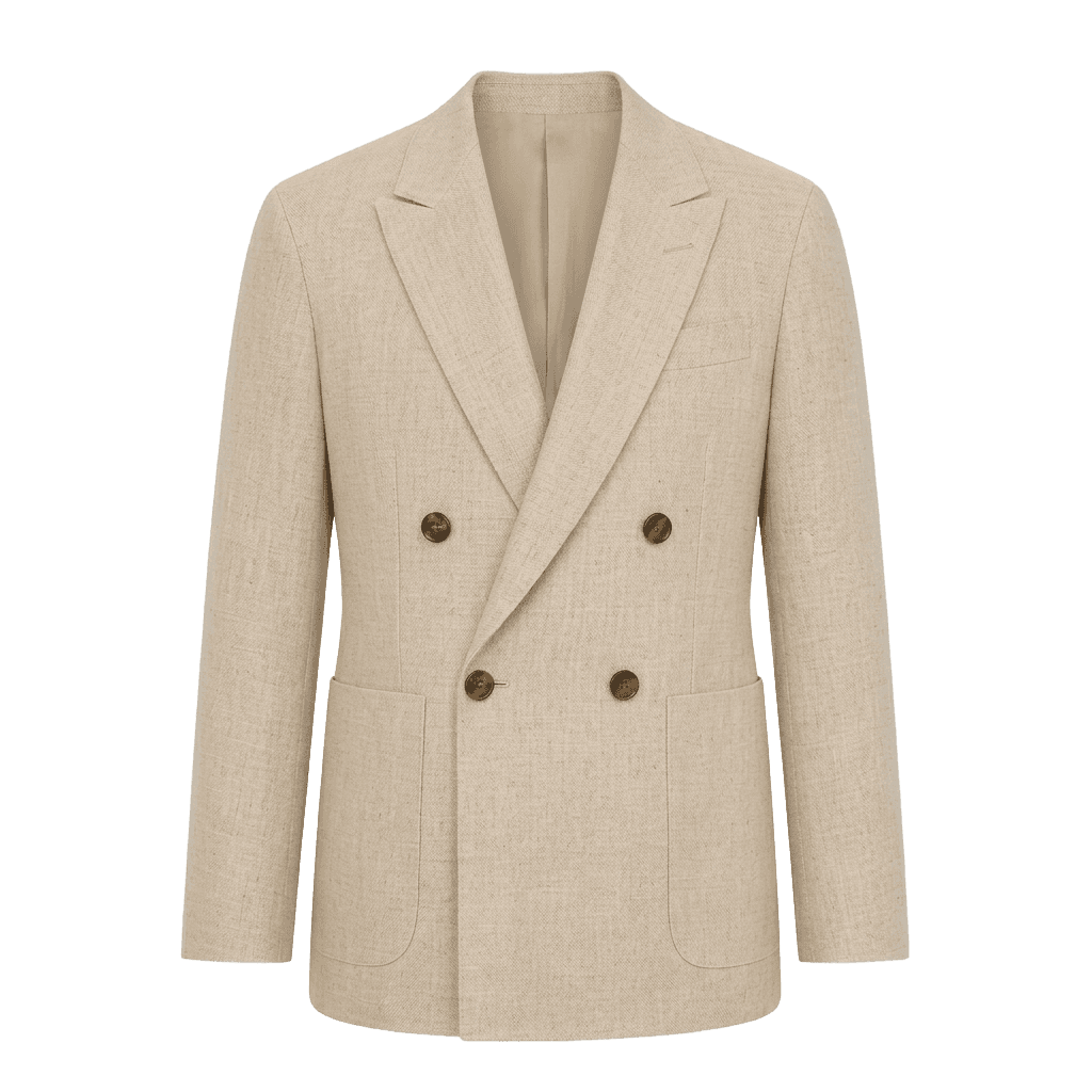 Beige Oversized Patch-Pocket Blazer