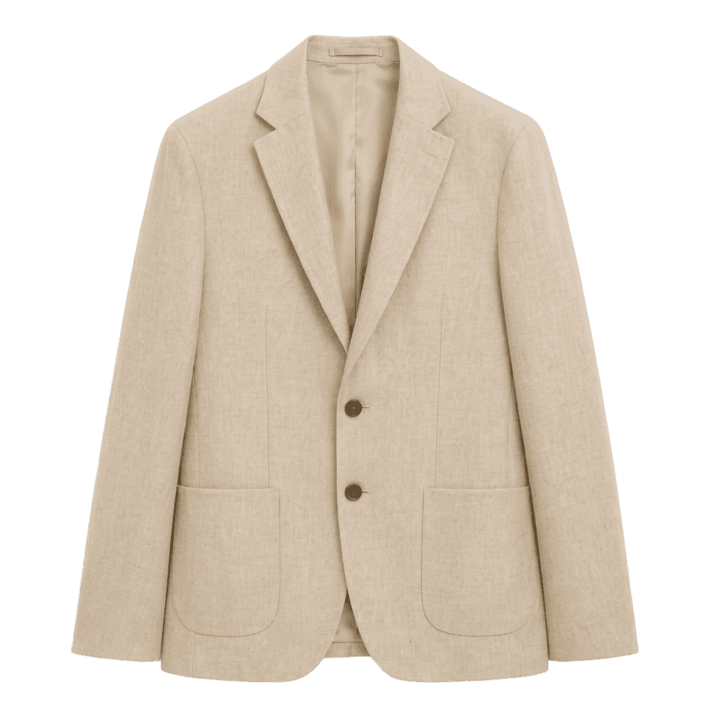 Sand Two-Button Unstructured Sport Coat