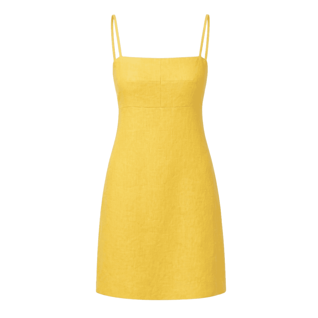 Bright Yellow Linen Slip Dress