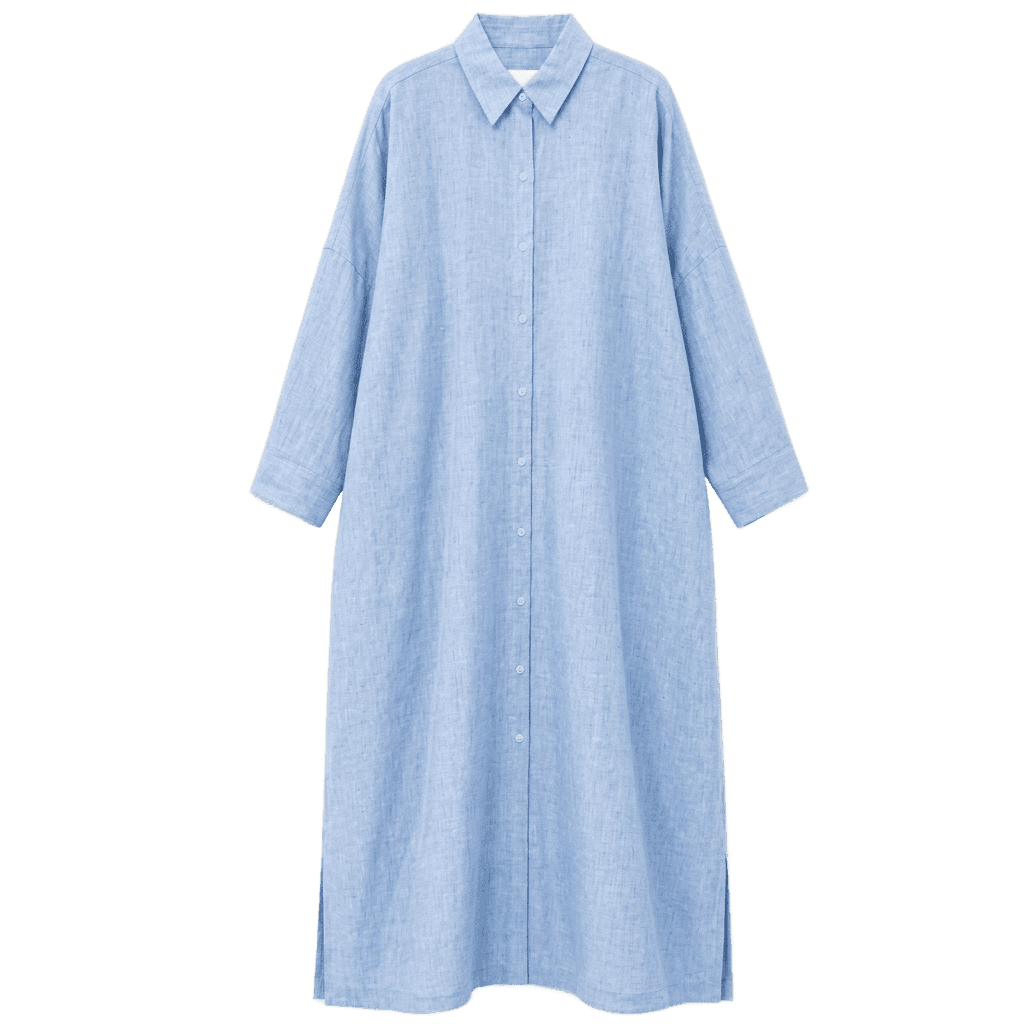 Light Blue Linen Kaftan Dress