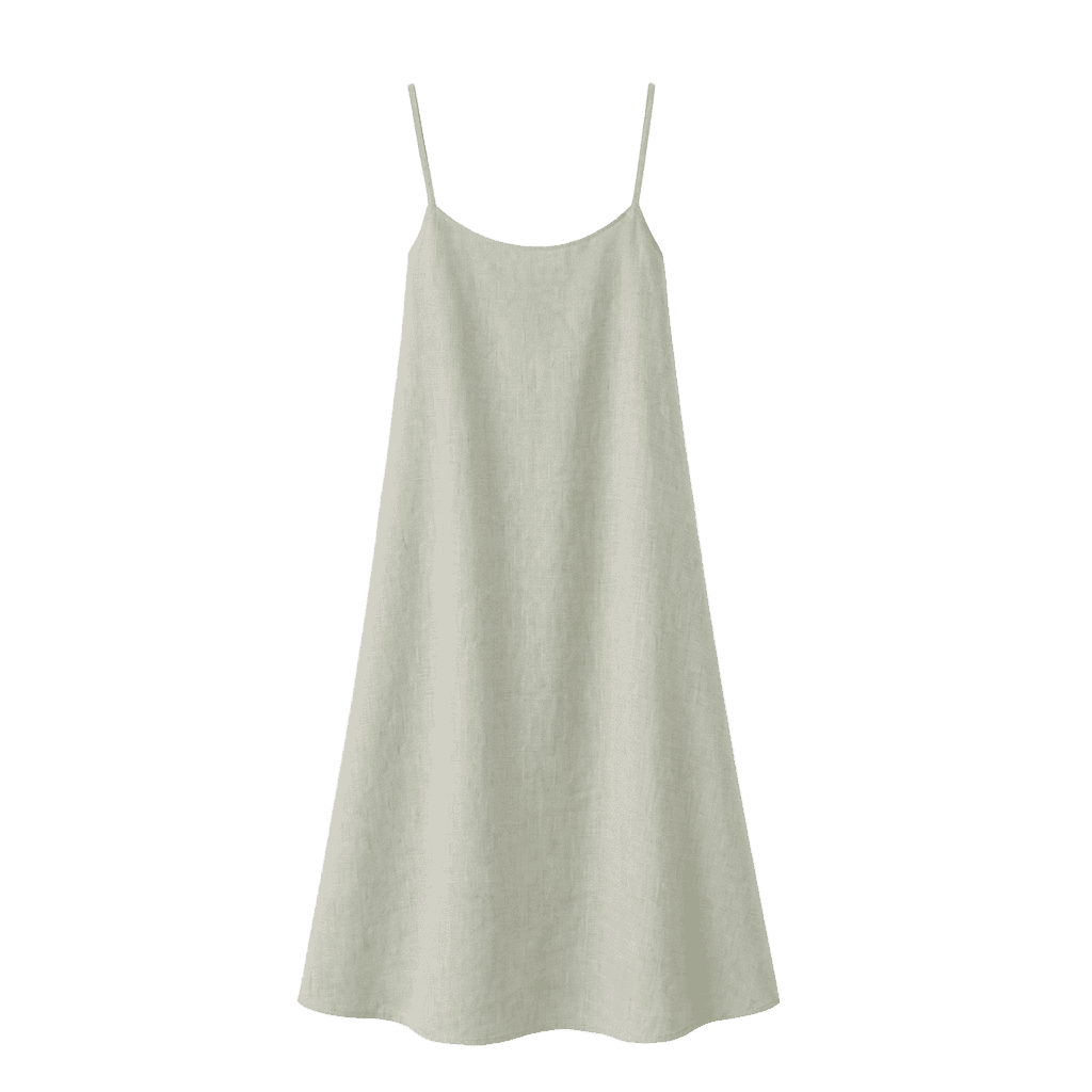 Light Green Linen Slip Dress