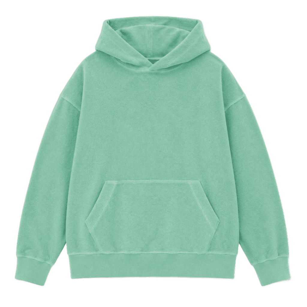 Mint Green Towelling Hoodie