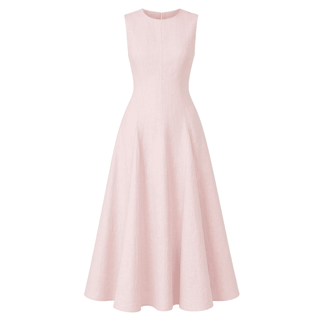 Pink Linen Slip Dress