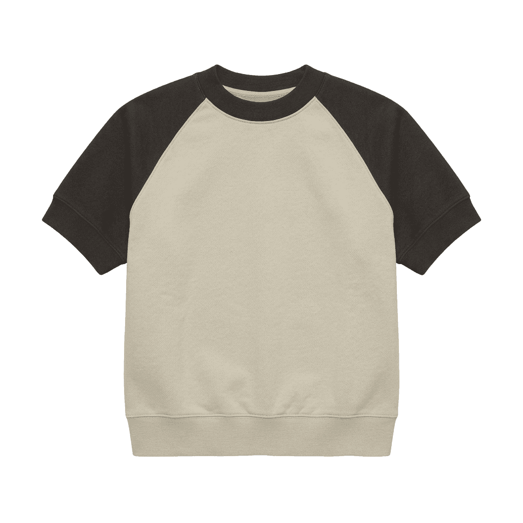 Short-Sleeve Raglan Sweatshirt (cream with dark sleeves)