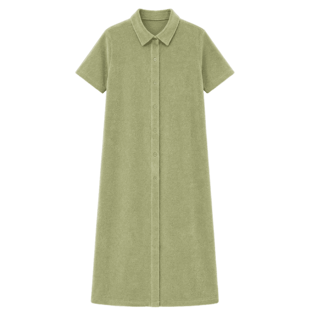 Short-sleeved, button-down polo dress