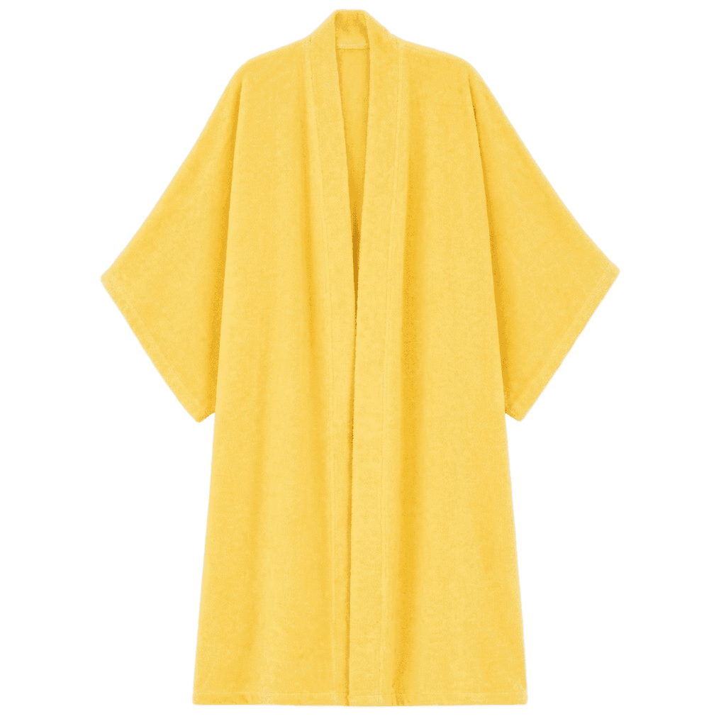 Yellow open-front robe